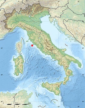 Carte de l'Italie avec emplacement de Giglio en rouge