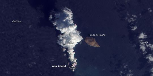 — Nouvelle île d'origine volcanique au large de la côte ouest du Yémen — Document NASA — Décembre 2011 —