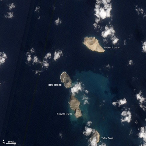 Nouvelle île d'origine volcanique au large de la côte ouest du Yémen — Document NASA — Décembre 2011