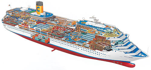 Plan des ponts du Costa Concordia