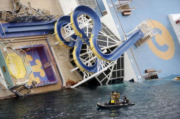 Toboggan à bord du pont supérieur du Costa Concordia