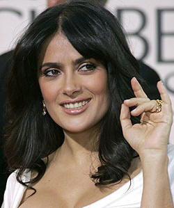 Salma Hayekn et son salutcornu