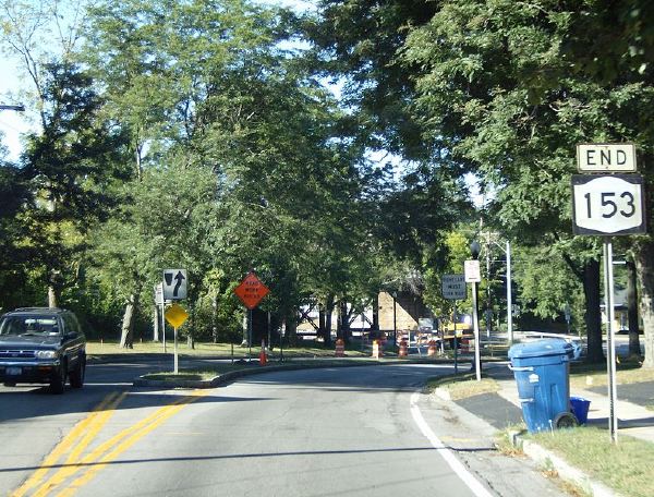 Terminus de la route 153 dans l'Etat de New-York