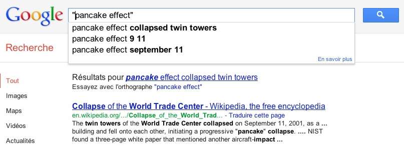 Recherche "Pancake effect" sur Google