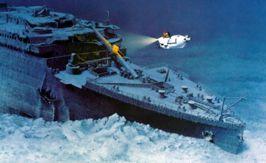 Epave du Titanic au fond de l'Atlantique