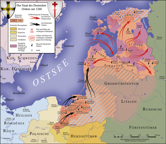 Ordres Monastiques Allemands en 1260