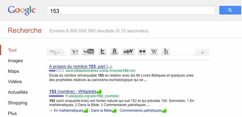 requête 153 sur Google