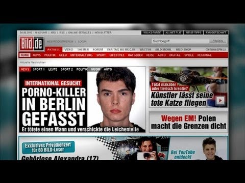 Couverture de presse Allemande sur l'arrestation de Luka Rocco Magnotta, le dépeceur Canadien