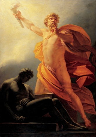 Prométhée avec sa torche 