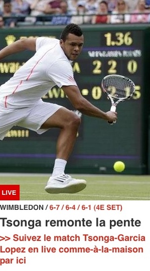 match de Tsonga-Garcia   le 28 Juin 2012