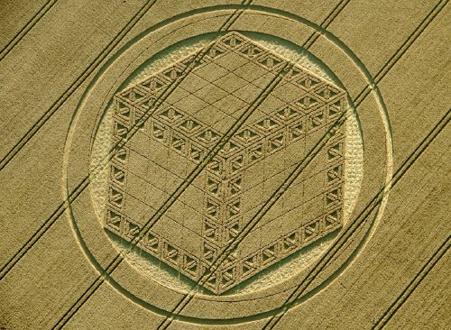 Formation d'un crop-circle apparue à Hackpen Hill, près de Broad Hinton. (Wiltshire).