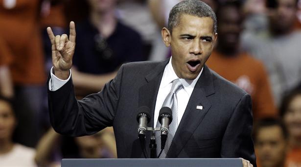 Barack Obama et son salut cornu