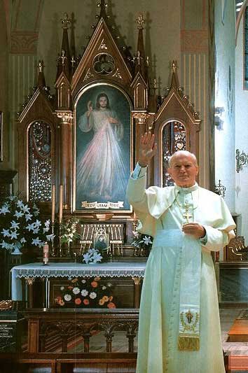 le pape Jean Paul II dans la lumière d'un "Christ" d'inspiration New Age...