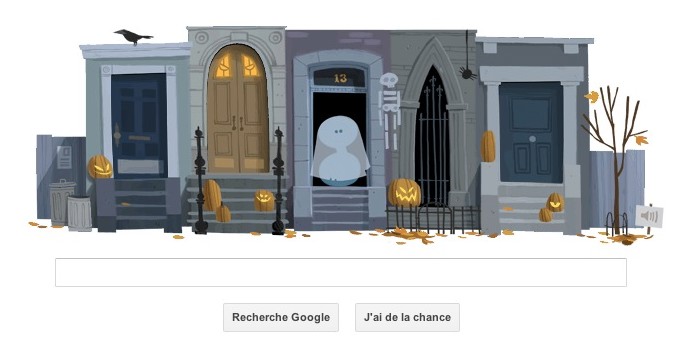 Animation Halloween par Google le 31 Octobre 2012 