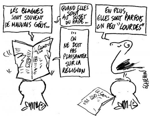 Dessin humoristique à propos de la ville de Lourdes inondée - Octobre 2012