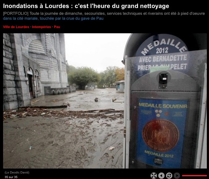 Ville de Lourdes et sanctuaires inondés - Octobre 2012