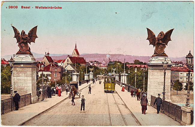 Basilics en bout du pont "Wettsteinbrücke" — Bâle/Basel