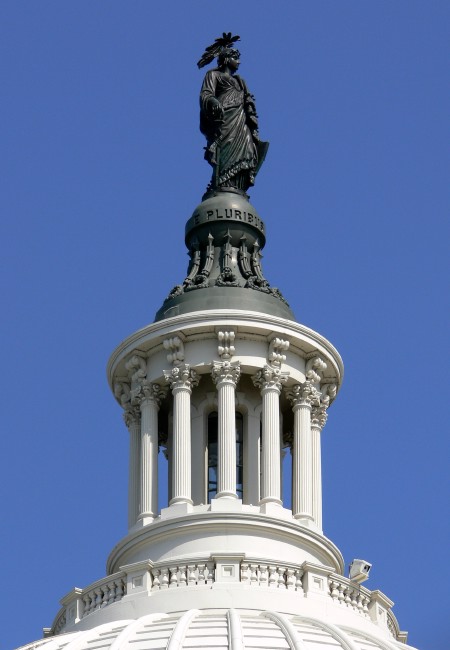 "Freedom", ou "Proserpine", co-gérante des enfers  sur le dôme du Capitole