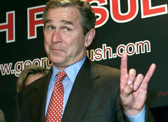 G. W. Bush et son salut "Texan"...  
