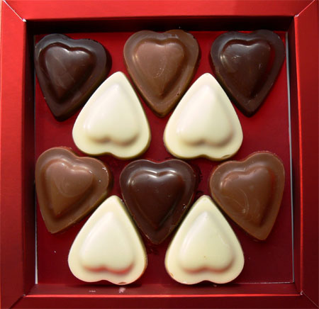 Boîte de chocolats spéciale "St Valentin"