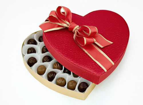 Boite de chocolats spéciale St Valentin