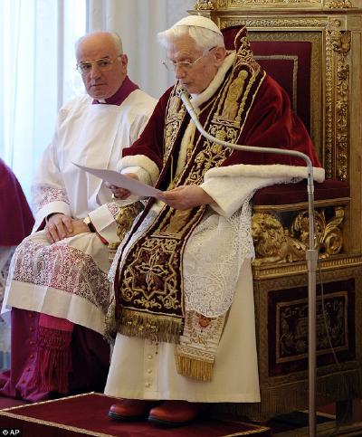 L'annonce faite par Benoît XVI le 11 Février 2013... crédit photo AP