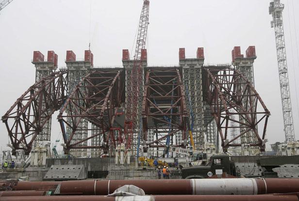 Chantier sur le site de Tchernobyl