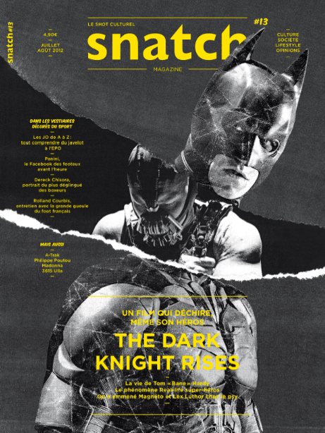 "Le chevalier sombre se lève"  Scan de la couverture de la revue Snatch n°13