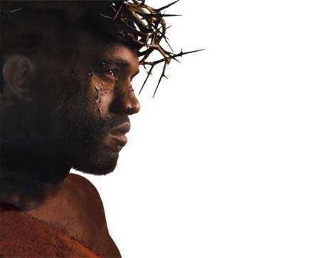 Kanye West parodiant la crucifixion  