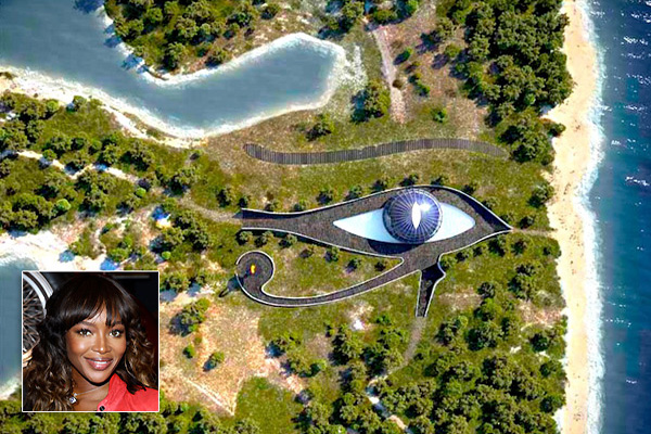 Vue aérienne du logis de Naomi Campbell