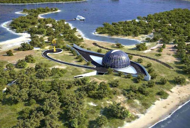 Vue aérienne du logis de Naomi Campbell