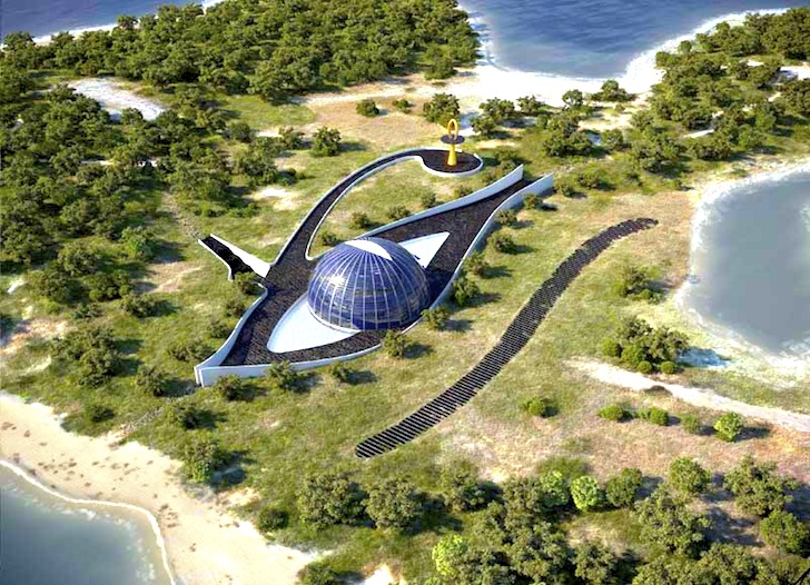 Vue aérienne du logis de Naomi Campbell